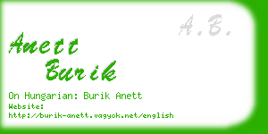 anett burik business card